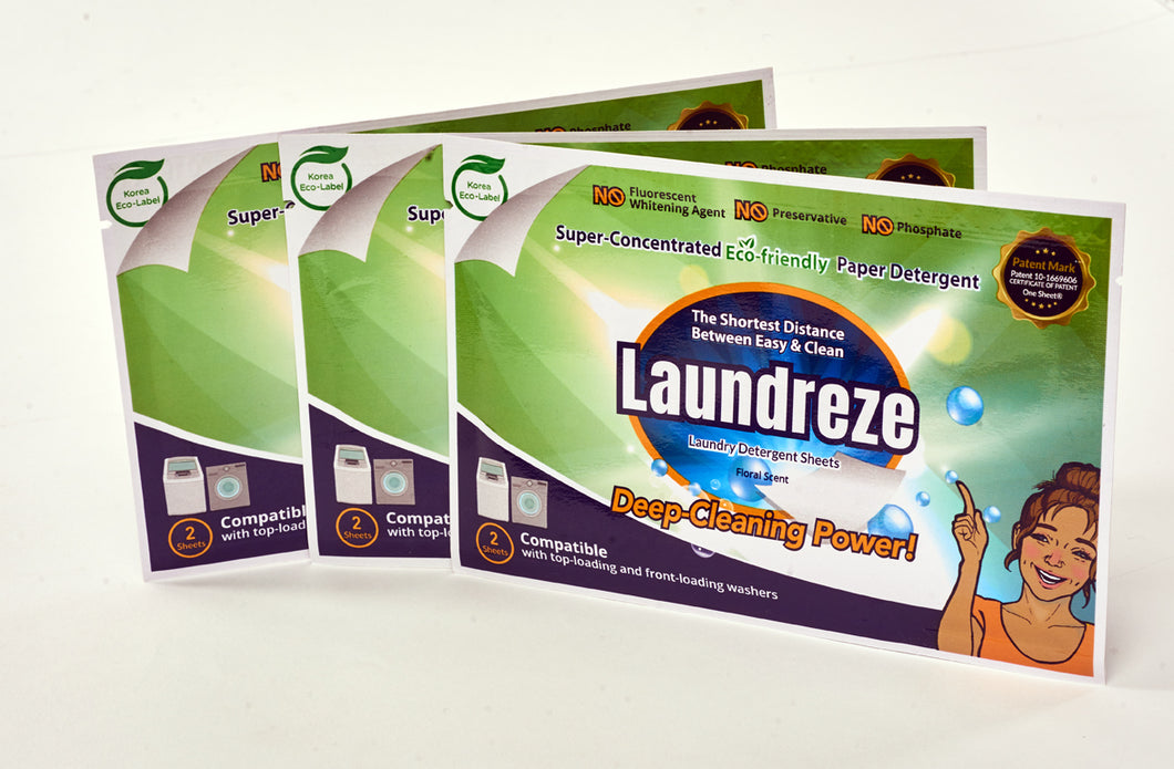 Laundreze Laundry Detergent Sheets (2 Sheets) x 3 Count