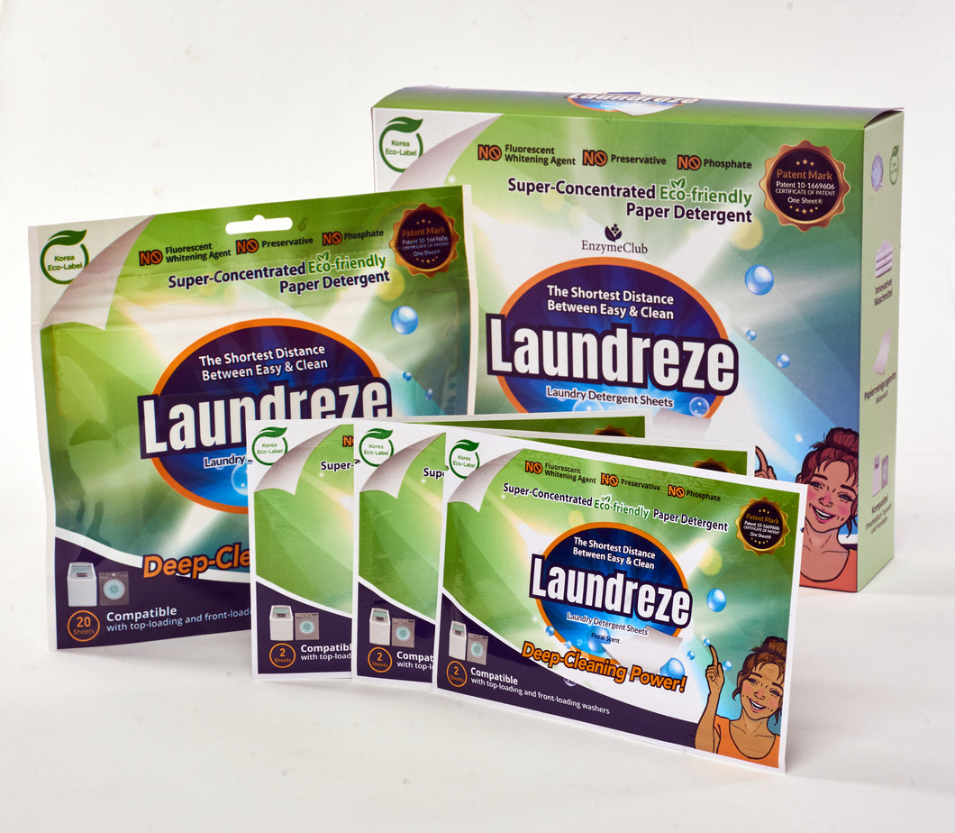 Laundreze Laundry Detergent Sheets Family Pack (60 sheets + 20 sheets +2 sheets)